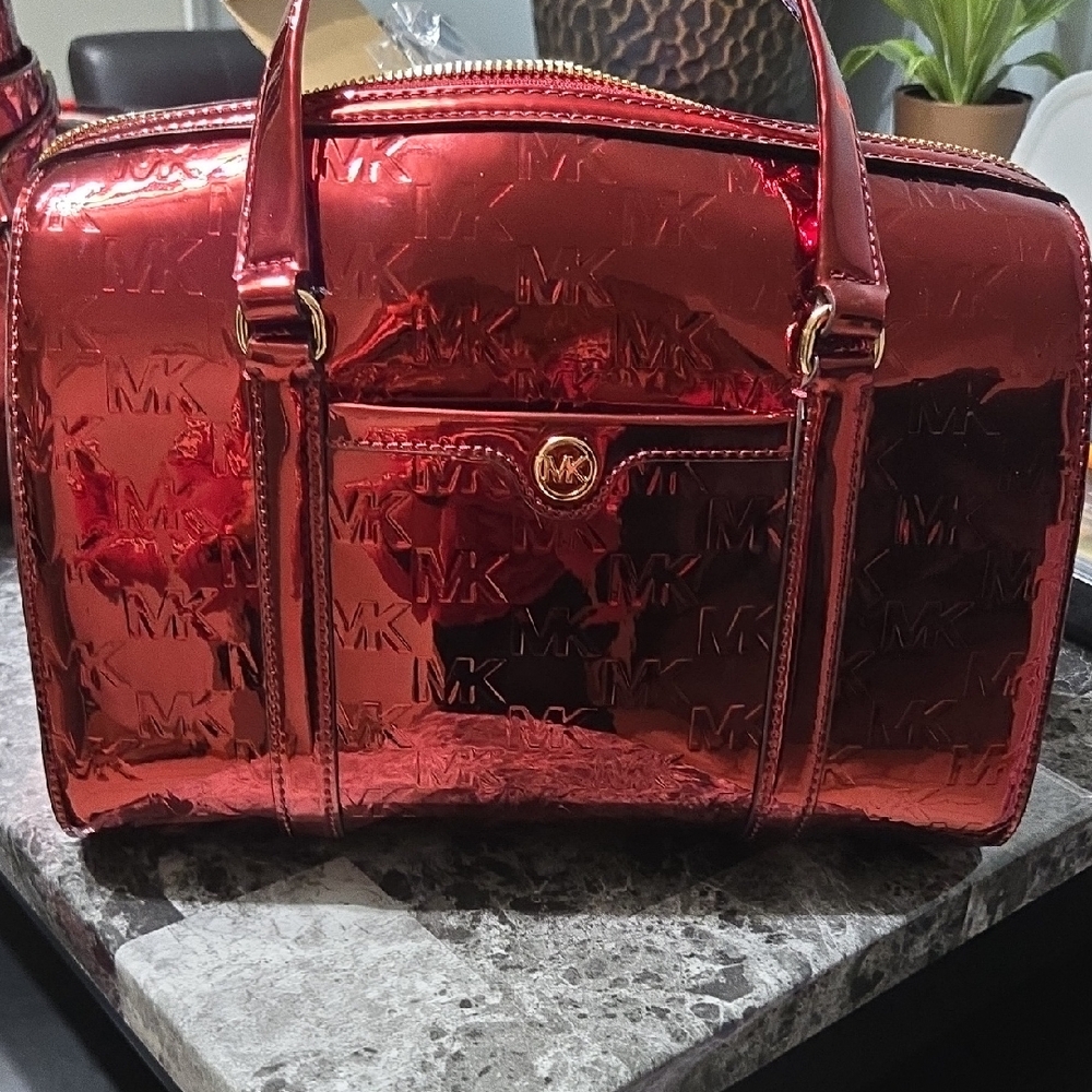 Michael Kors Shiny Red Satchel